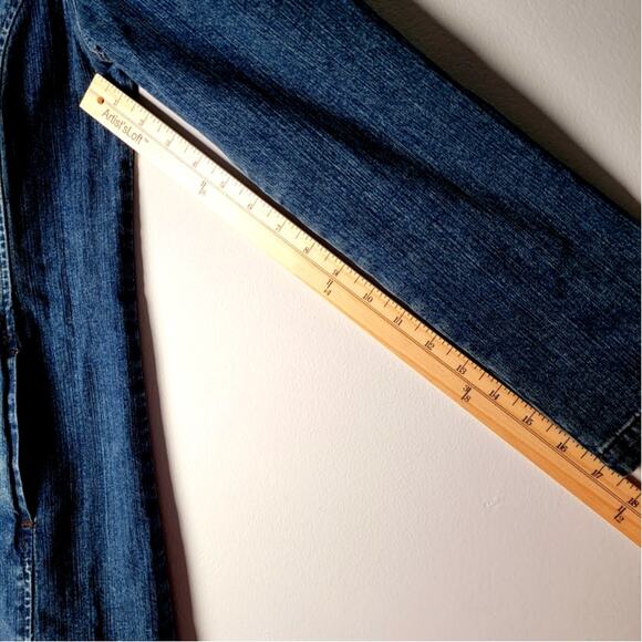 Kenzie Long Denim Jacket Trench Coat Women's 4 Y2K Indie Sleaze Jean Duster - Picture 6 of 11